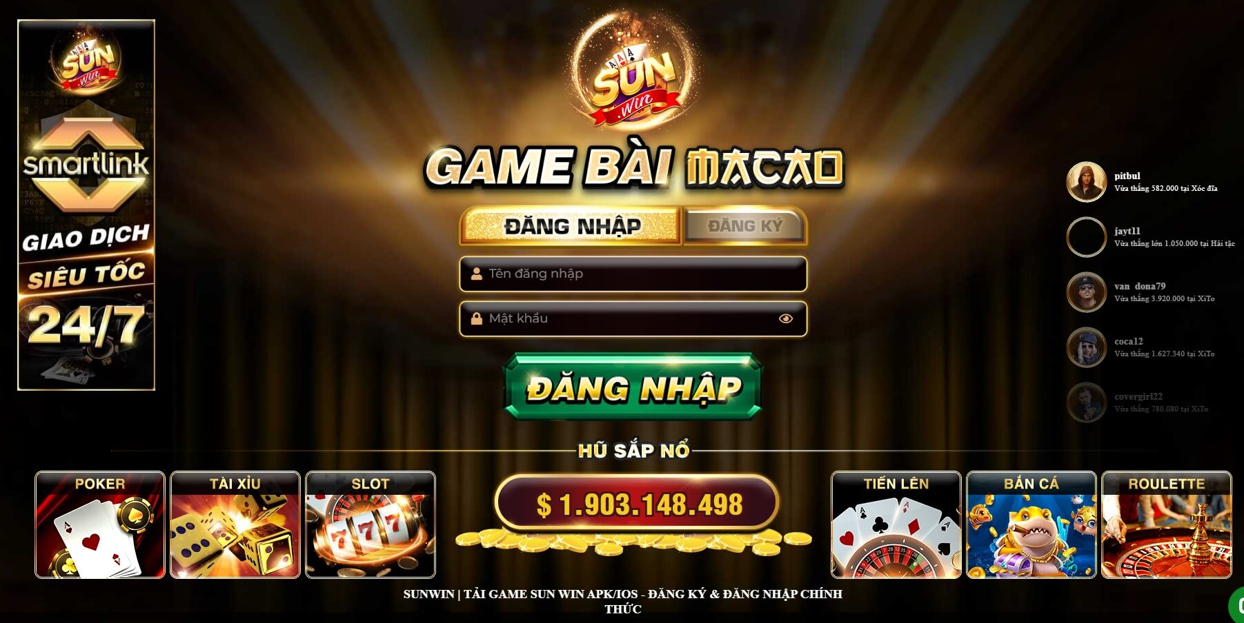 Sunwin – Game tài xỉu đổi tiền thật nhiều người chơi nhất