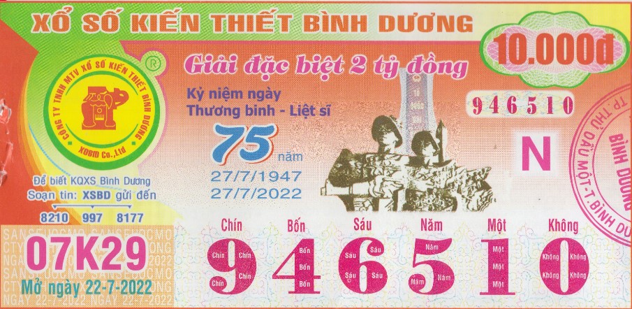 Xổ số kiến thiết Bình Dương mở thưởng vào thứ Sáu hàng tuần